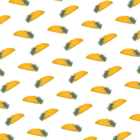 delicious mexican tacos traditional food pattern vector illustration designのイラスト素材