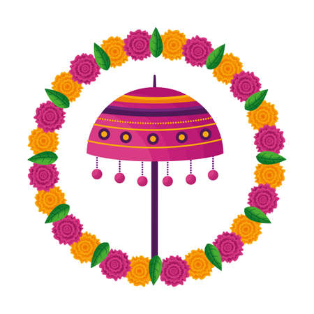 Umbrella design, Onam festival celebration culture traditional india and holiday theme Vector illustrationのイラスト素材