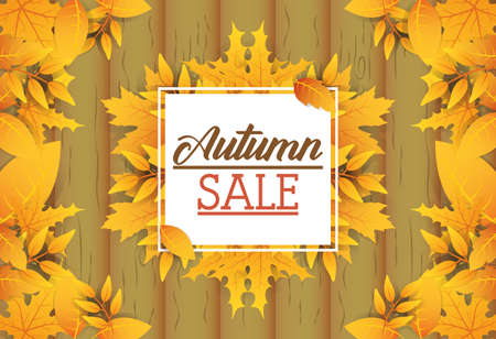 autumn sale seasonal label icon vector illustration designのイラスト素材