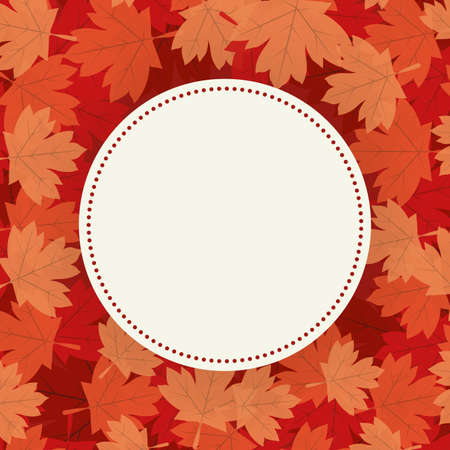 Autumn maple leaves around circle design, season nature ornament garden decoration and botany theme Vector illustrationのイラスト素材