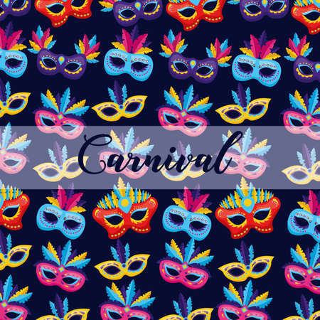 carnival festive background masks design vector illustrationのイラスト素材