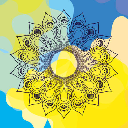 beautiful mandala with set colors background vector illustration designのイラスト素材