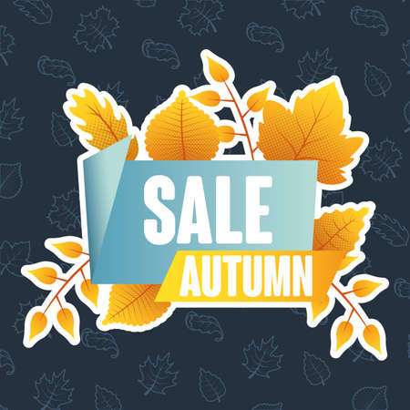 autumn sale seasonal label icon vector illustration designのイラスト素材