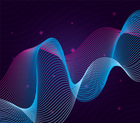 black waves sound purple background vector illustration design