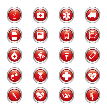Medical icon set design, Hospital health care emergency aid clinic and medication Vector illustrationのイラスト素材
