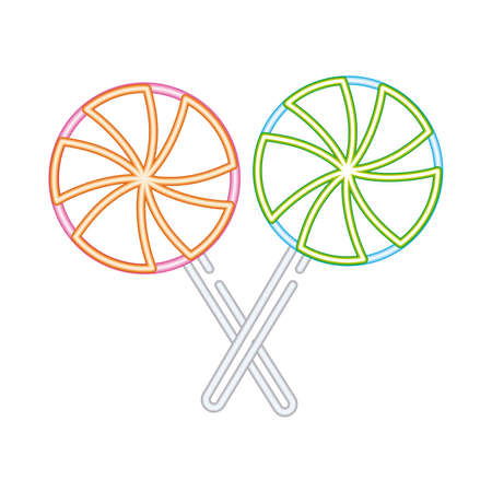 sweet lollipop halloween neon style icon vector illustration designのイラスト素材