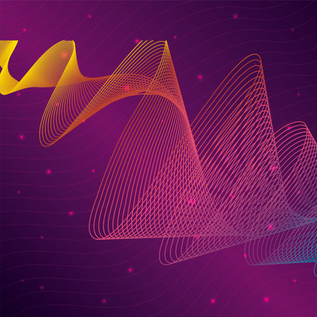 black waves sound pink background vector illustration designのイラスト素材