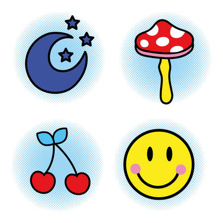 bundle icons pop art style vector illustration designのイラスト素材