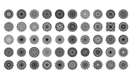 bundle of fifty mandalas set icons vector illustration designのイラスト素材