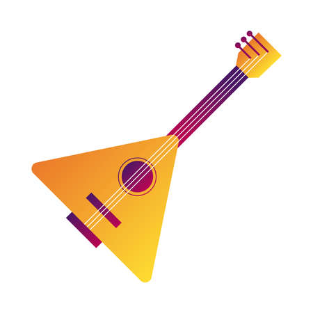 balalaika string instrument line and fill style icon vector illustration designのイラスト素材