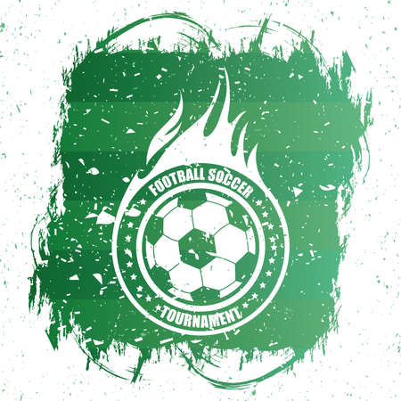 soccer sport green poster with balloon emblem vector illustration designのイラスト素材
