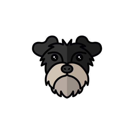 schnauzer dog pet mascot breed head character vector illustration designのイラスト素材