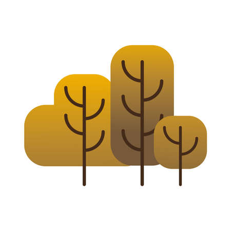 yellow trees plants forest isolated icons vector illustration designのイラスト素材