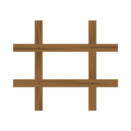 wooden fence rustic isolated icon vector illustration designのイラスト素材