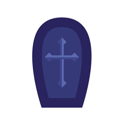 halloween stone graveyard isolated icon vector illustration designのイラスト素材