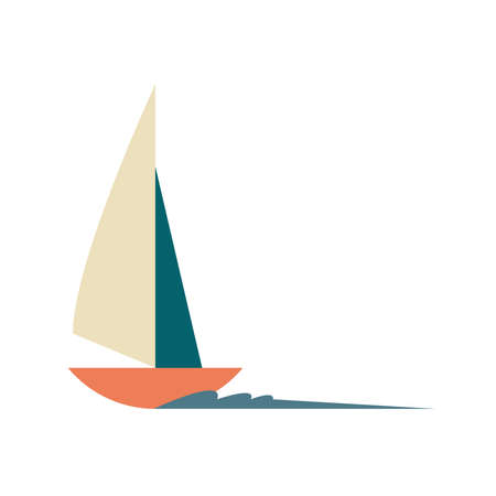 sailboat ship surfing isolated icon vector illustration designのイラスト素材