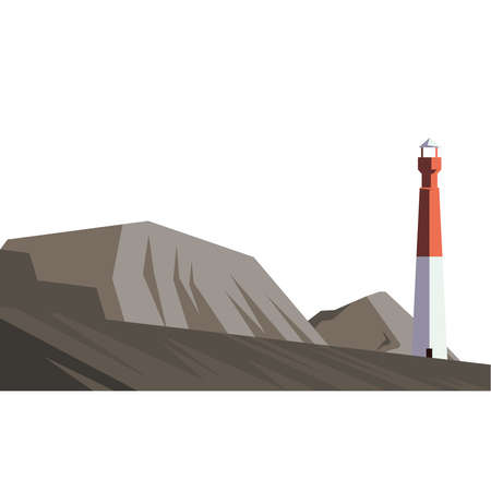 light house tower building with peaks scene vector illustration designのイラスト素材