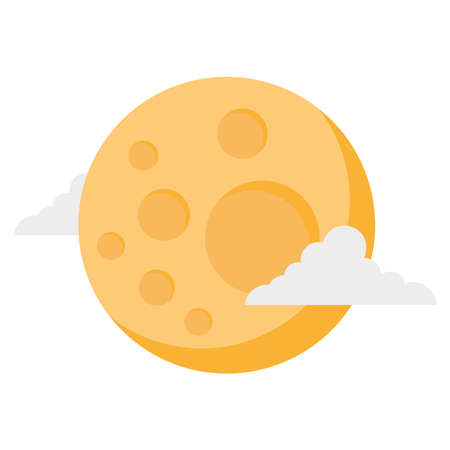 full moon night isolated icon vector illustration designのイラスト素材