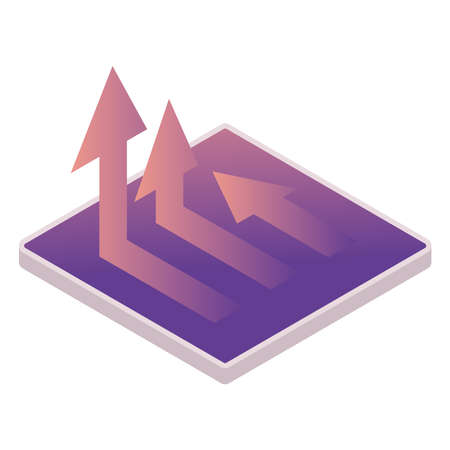 tablet device technology with arrows up vector illustration designのイラスト素材
