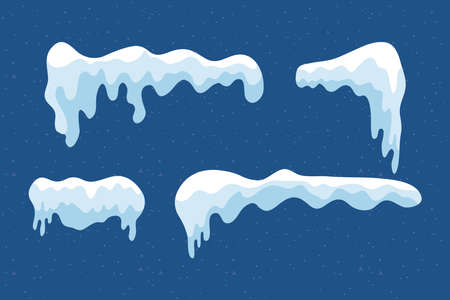 bundle of four snowdrifts set icons vector illustration designのイラスト素材