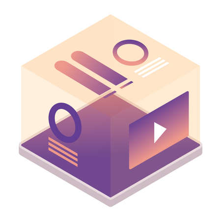 tablet technology with media player templates vector illustration designのイラスト素材