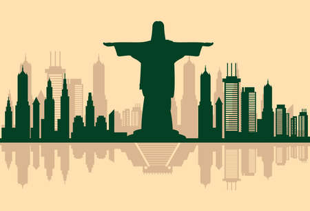 cityscape brazil skyline scene icon vector illustration designのイラスト素材