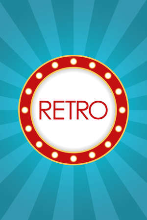 retro word in Light circle figure frame vector illustration designのイラスト素材