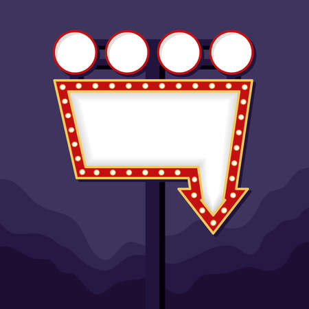 retro Light arrow figure frame in pole vector illustration designのイラスト素材