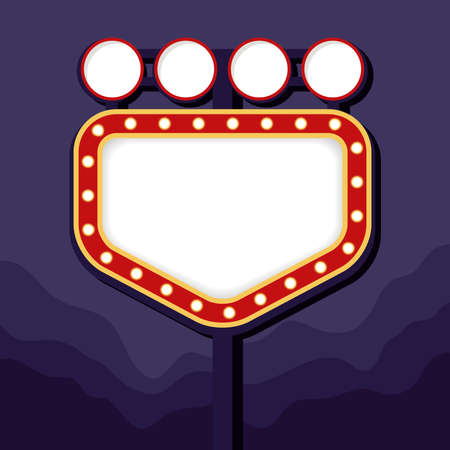 retro Light pentagon figure frame in pole vector illustration designのイラスト素材