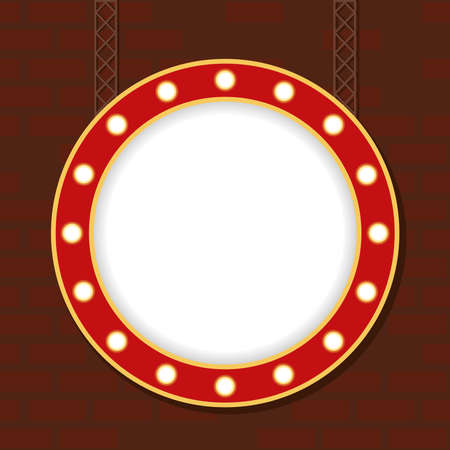 retro Light circle figure frame in wall vector illustration designのイラスト素材