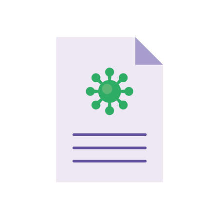 covid19 virus particle in medical test flat style vector illustration designのイラスト素材