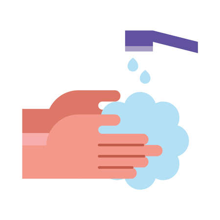 hands washing flat style icon vector illustration designのイラスト素材
