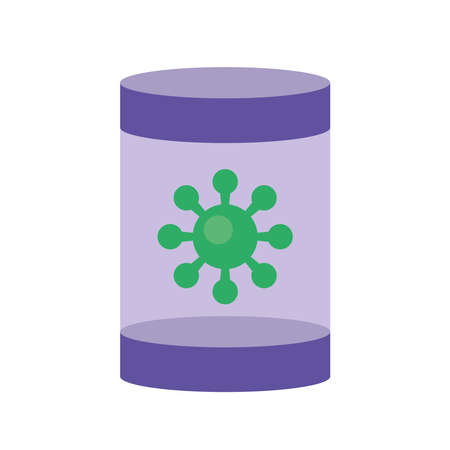 pot with covid19 virus particle flat style vector illustration designのイラスト素材