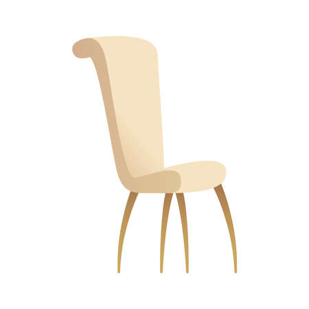 white chair house furniture isolated icon vector illustration designのイラスト素材