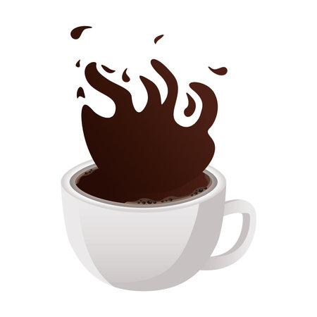 coffee cup drink splashing icon vector illustration designのイラスト素材