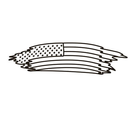 united states of america flag painted line style icon vector illustration designのイラスト素材