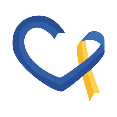 down syndrome campaign ribbon flat style icon vector illustration designのイラスト素材