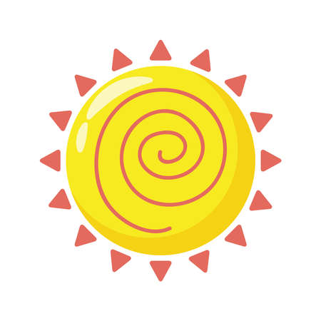sun summer flat style icon vector illustration designのイラスト素材