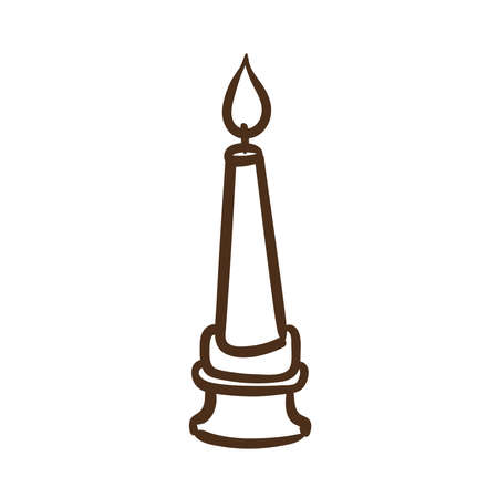 candle in chandelier line style icon vector illustration designのイラスト素材