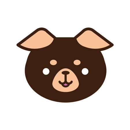 cute dog animal line and fill style vector illustration designのイラスト素材