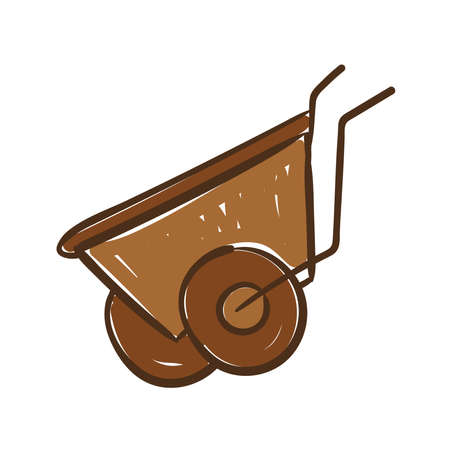 wheelbarrow tool hand draw style icon vector illustration designのイラスト素材