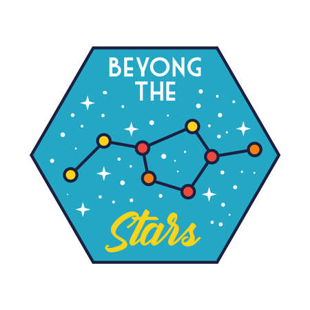 space badge with stars constellation line and fill style vector illustration designのイラスト素材
