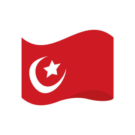 turkey flag country patriotic icon vector illustration designのイラスト素材