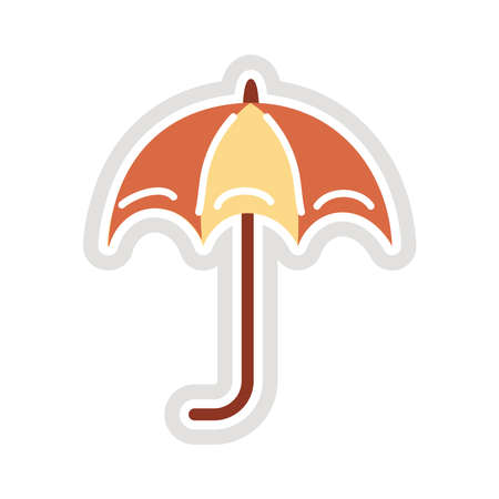 umbrella sticker flat style icon vector illustration designのイラスト素材
