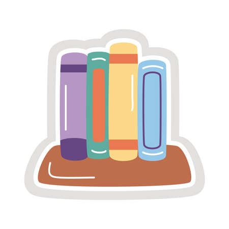 books sticker flat style icon vector illustration designのイラスト素材