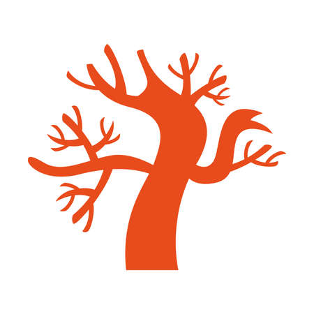 dark tree halloween isolated icon vector illustration designのイラスト素材