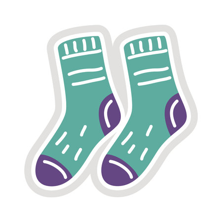 socks sticker flat style icon vector illustration design