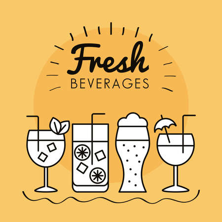 bundle of cocktails drinks and speech bubble icons vector illustration designのイラスト素材
