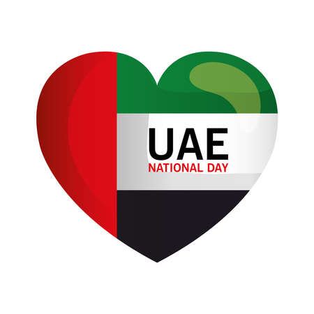 Uae national day on heart design, arab spirit and holiday theme Vector illustrationのイラスト素材
