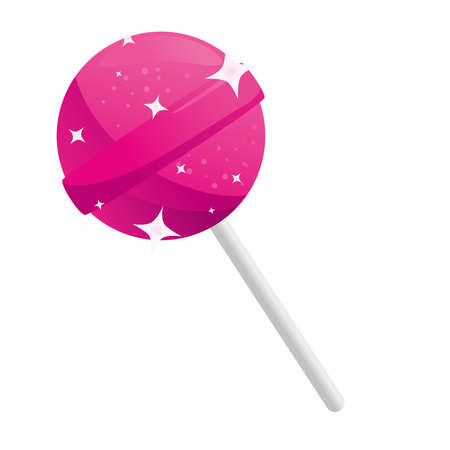 sweet pink lollipop candy icon vector illustration designのイラスト素材